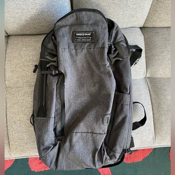 SwissGear Hybrid Travel Laptop Backpack, Heather Grey, 18-Inch - Picture 16 of 16